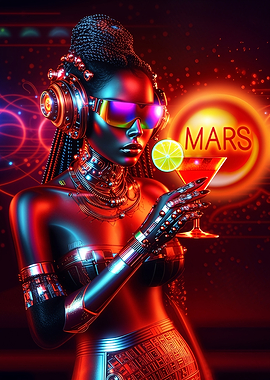 Mars Neon Cocktail