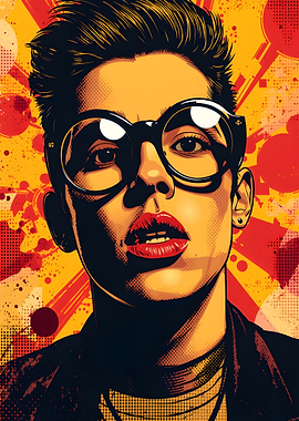 Pop Art Portrait with Bold Glasses
