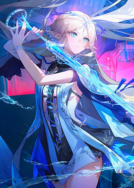 Anime Girl with Magical Staff