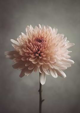 Peach Chrysanthemum Flower Close-Up