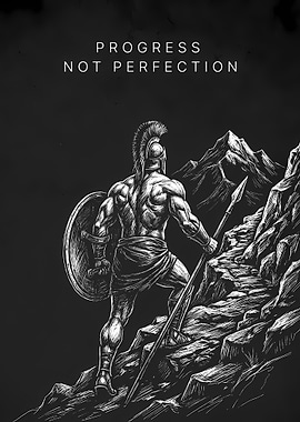 Progress Not Perfection Spartan Illustration