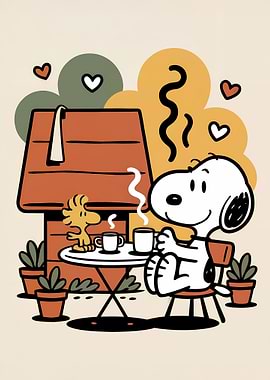 Snoopy and Woodstock Coffee Break