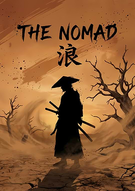 The Nomad: Samurai in Desert Landscape