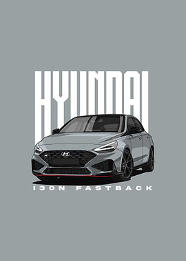 Hyundai i30N Fastback Car Illustration