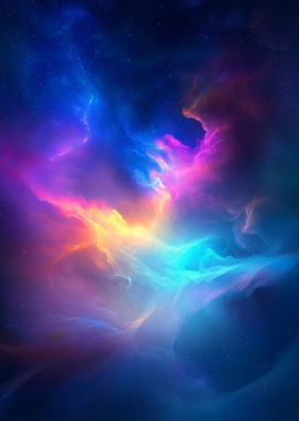 Colorful Nebula in Deep Space