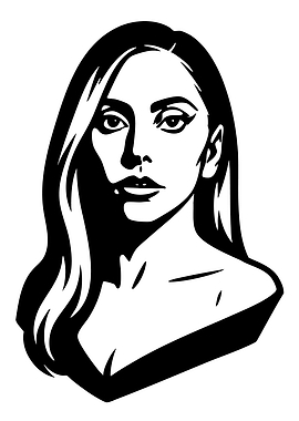 Lady Gaga Black and White Portrait