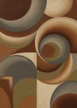 Abstract Geometric Painting with Circles and Squares