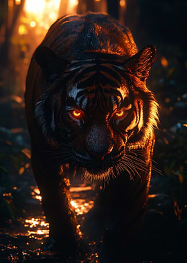 Glowing Tiger in the Jungle