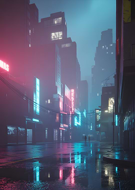 Neon Cityscape at Night