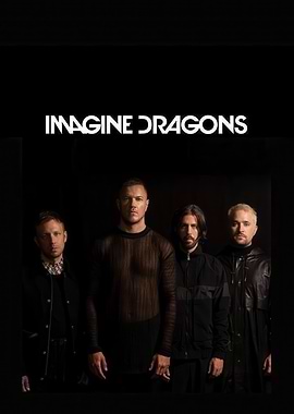 Imagine Dragons band portrait in black
