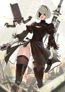 2B Nier Automata Digital Art