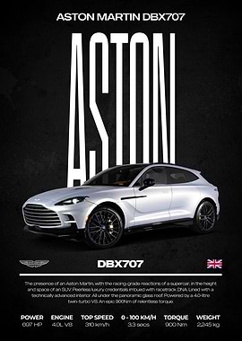 Aston Martin DBX707 Car Poster