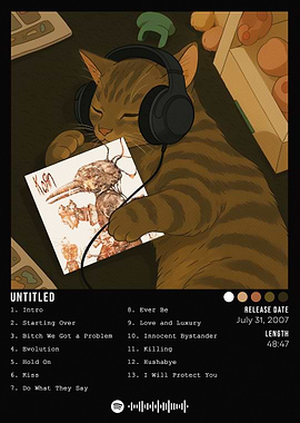 Cat Listening to Korn Album