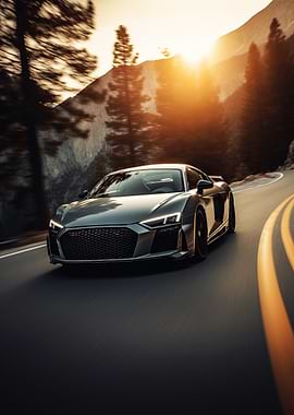 Audi R8 on Mountain Road