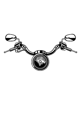 Motorcycle Handlebar Front View Black and White