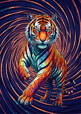 Colorful Tiger Digital Art