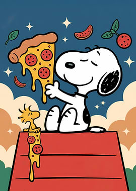 Snoopy and Woodstock Pizza Party