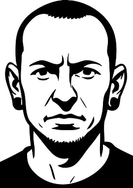 Chester Bennington Portrait Black and White