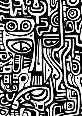 Abstract Black and White Pattern