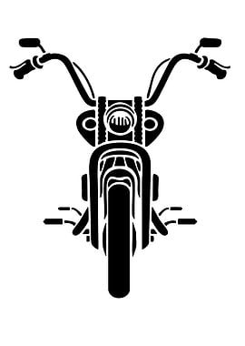 Motorcycle Front View Black and White
