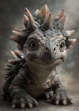 Cute Baby Dinosaur with Spikes