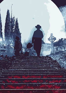 Graveyard Steps Silhouette