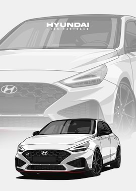 Hyundai i30N Fastback Car Illustration