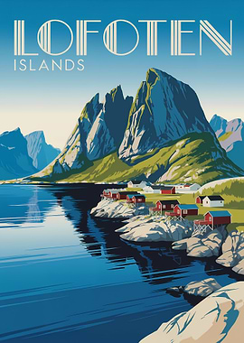Lofoten Islands Travel Poster