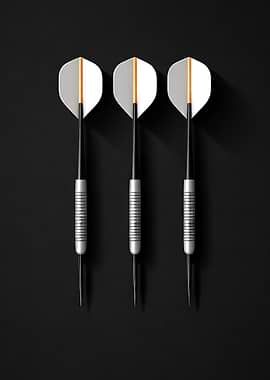 White Darts Black Background minimalistic