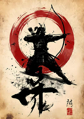 Samurai Archer with Enso Circle