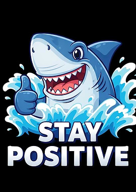 Cartoon Shark Stay Positive