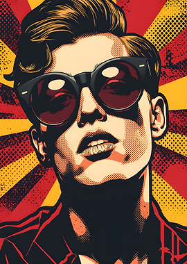 Pop Art Portrait with Sunglasses