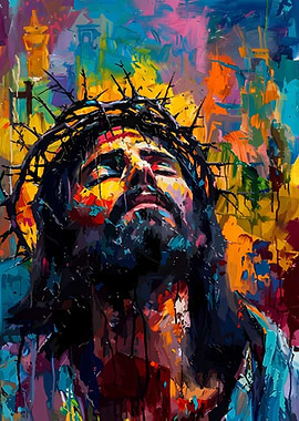 Jesus Christ Crown of Thorns Painting
