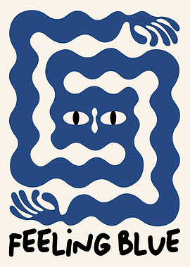 Retro Vintage Poster – Feeling Blue