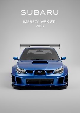blue Impreza WRX STI poster
