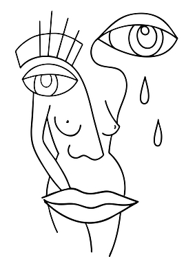 Abstract Line Art Face