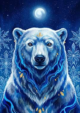 Mystical Polar Bear Portrait