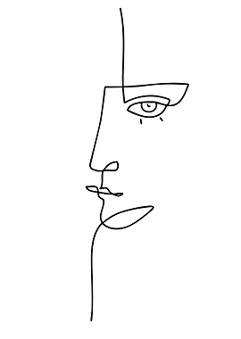 Minimalist Line Art Face Profile
