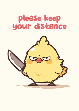 Keep Your Distance Chick with Knife