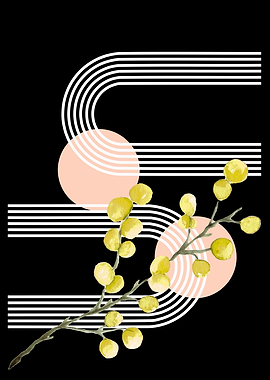 Floral Art with Geometric Shapes