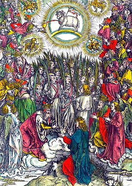 Adoration of the Lamb of God Albrecht Durer Engraving