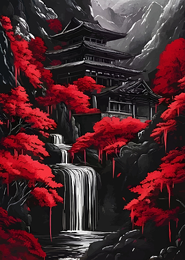 Japanese with Red Trees