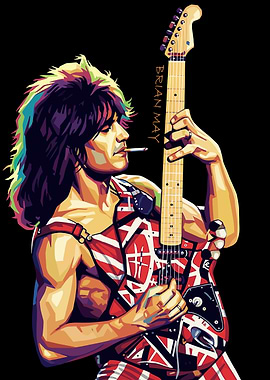 Eddie Van Halen Pop Art Portrait