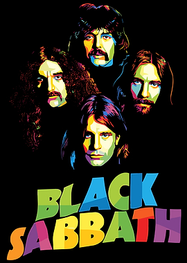 Black Sabbath Band Portrait Colorful
