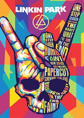Linkin Park Colorful Skull Hand