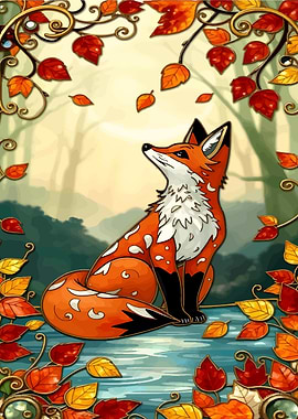 Fox in Autumnal Frame