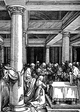Presentation of Christ in the Temple Albrecht Durer Engraving