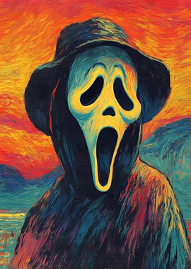 Scream Ghostface Van Gogh Style Painting
