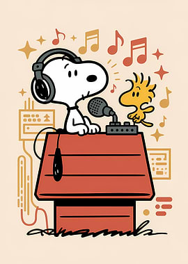 Snoopy and Woodstock Recording Music