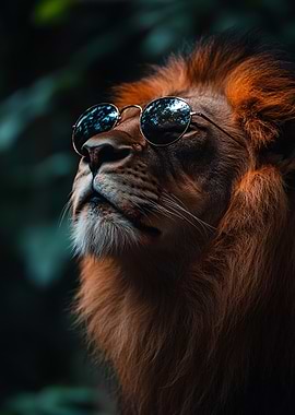 Cool Lion with Sunglasses